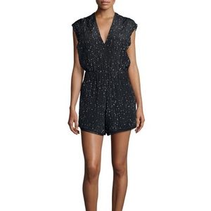 IRO Black and White Kelly Printed Silk Romper